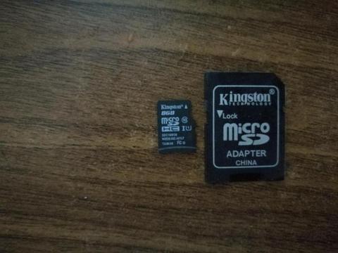 Adaptador SD y memoria micro sd de 8gb