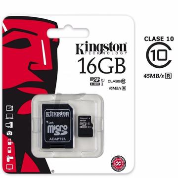 Memoria Kingston de 16gb Clase 10 Micro SD