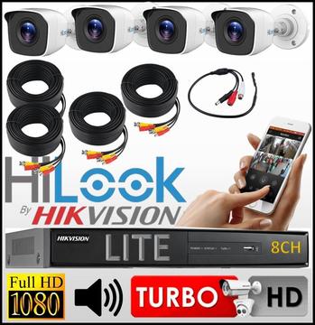 Kit Seguridad Hikvision Dvr 8ch 4 Camara Bullet Hilook Mic