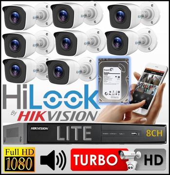 Kit Seguridad Hikvision Dvr 8ch 8 Camara Bullet Hilook Hdd