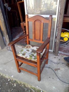 sillon cabecero de algarrobo silla con apoyabrazo