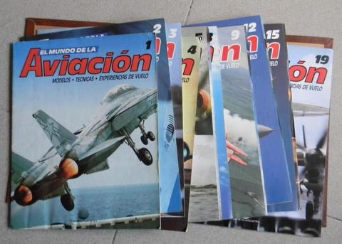 Lote de 36 revistas EL MUNDO DE LA AVIACION 2 tomos TAPA DURA