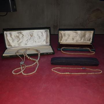 Set De 3 Collares De Perlas Vintage Muy Buen Estado!