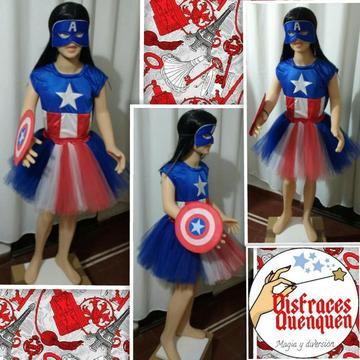 Disfraz de Capitán América para Niñas