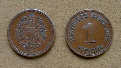 Moneda de 1 pfennig Alemania 1875