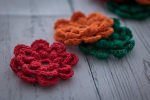 Flor ·01· Aplique Tejida En Crochet