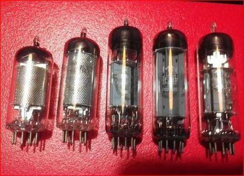 5 Valvulas Electronicas Miniwatt para Tocadiscos, Winco, Radios, etc