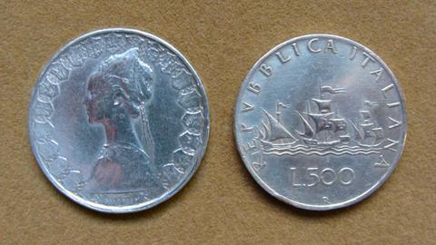 Moneda de 500 liras de Plata, Italia 1960