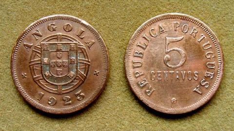 Moneda de 5 centavos Angola 1923