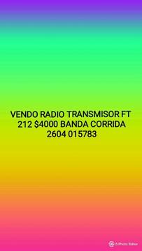 Vendo Radio Transmisor