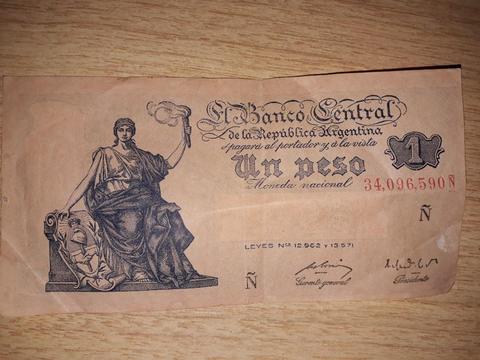 Antiguo Billete de 1 Peso1947