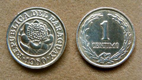 Moneda de 1 céntimo Paraguay 1950
