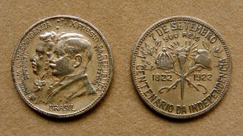 Moneda de 500 reis Brasil 1922