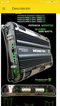 Potencia Monster Monoblock 5000watt