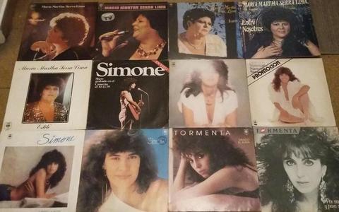 Disco vinilo María Martha Serra Lima Simone Tormenta Lote 12 LPs