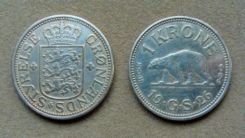 Moneda de 1 corona Groenlandia 1926