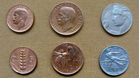 Monedas de 5, 10 y 20 centésimos, Italia 1913 1921