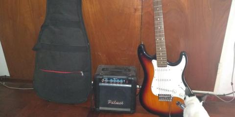 Guitarra con Funda Y Amplificador Palmer