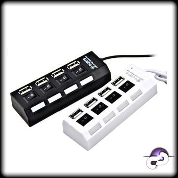 HUB USB 4 PUERTOS ZAPATILLA MULTIPLICADOR 2.0 INTERRUPTORES