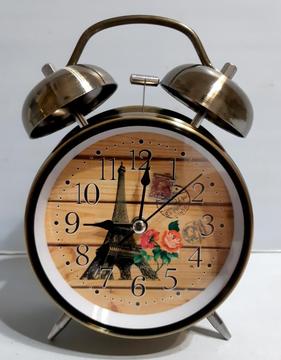 Reloj Despertador Retro Vintage Doble Campana Con Luz
