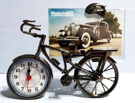Reloj Despertador y Portaretrato Con Forma de Bicicleta