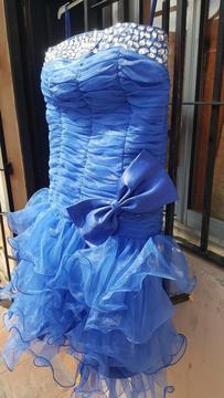 Vestido Fiesta 15 Años Azul Eléctrico