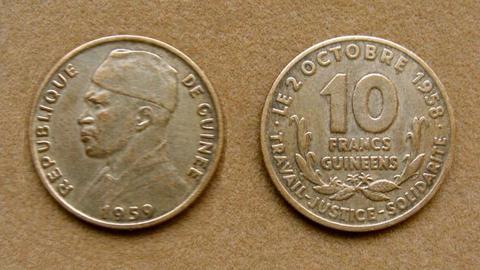 Moneda de 10 francos de Guinea 1959
