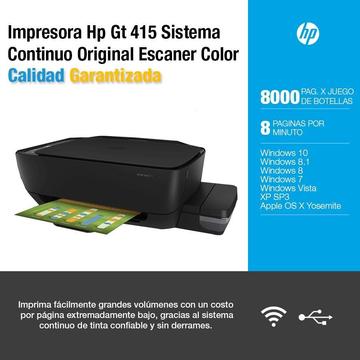 Impresora Multifuncion Hp Gt 415 Color Sistema Continuo Wifi