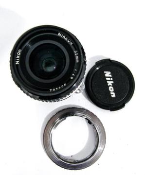 Lente Nikkon 35mm 2.8 Adaptador Canon