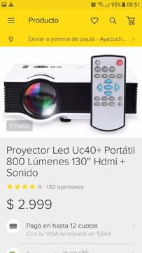 Proyector 800 Lumenes sin Uso